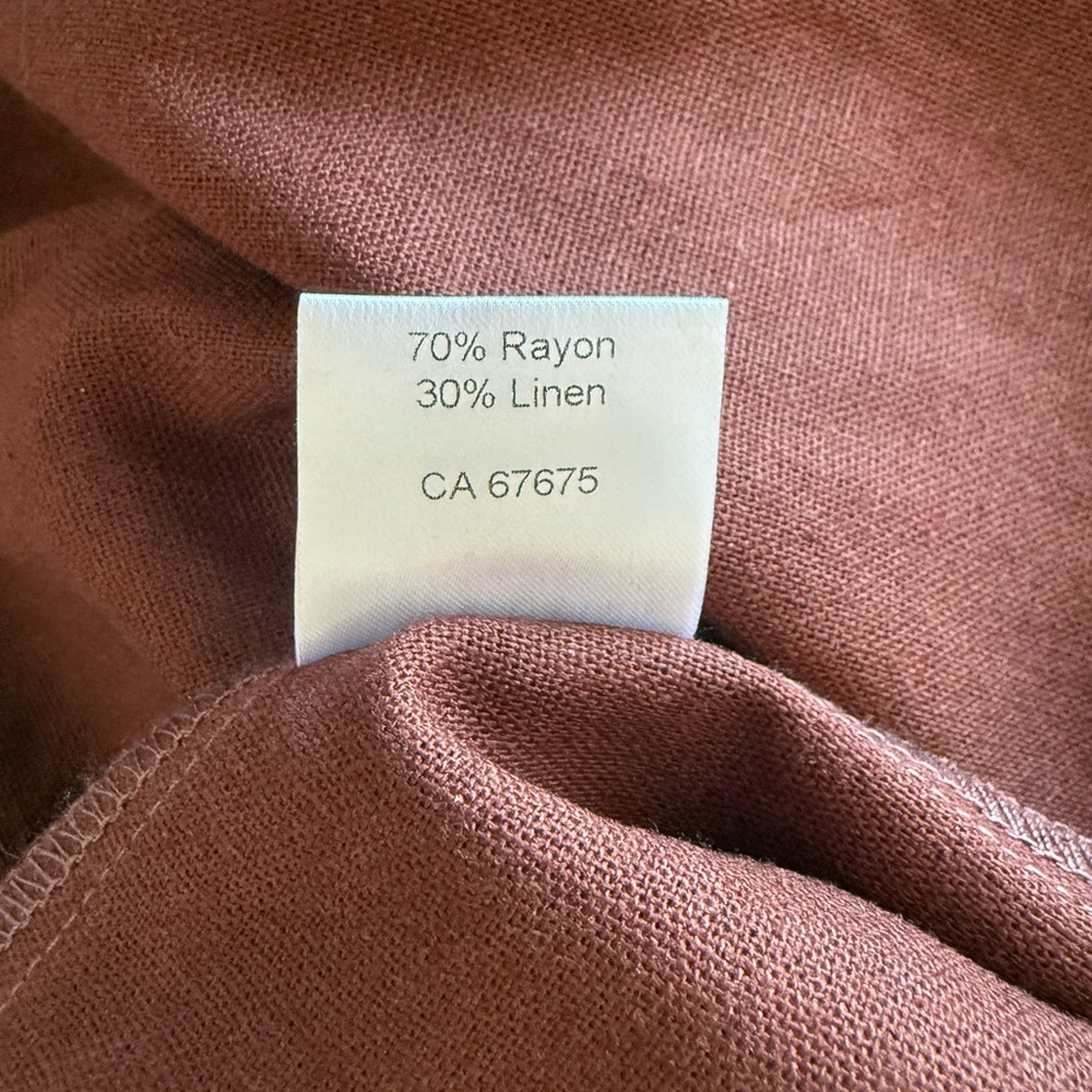 NWT Park & Fifth Linen Blend Brown Asymmetrical Midi Dress - Picture 14 of 15